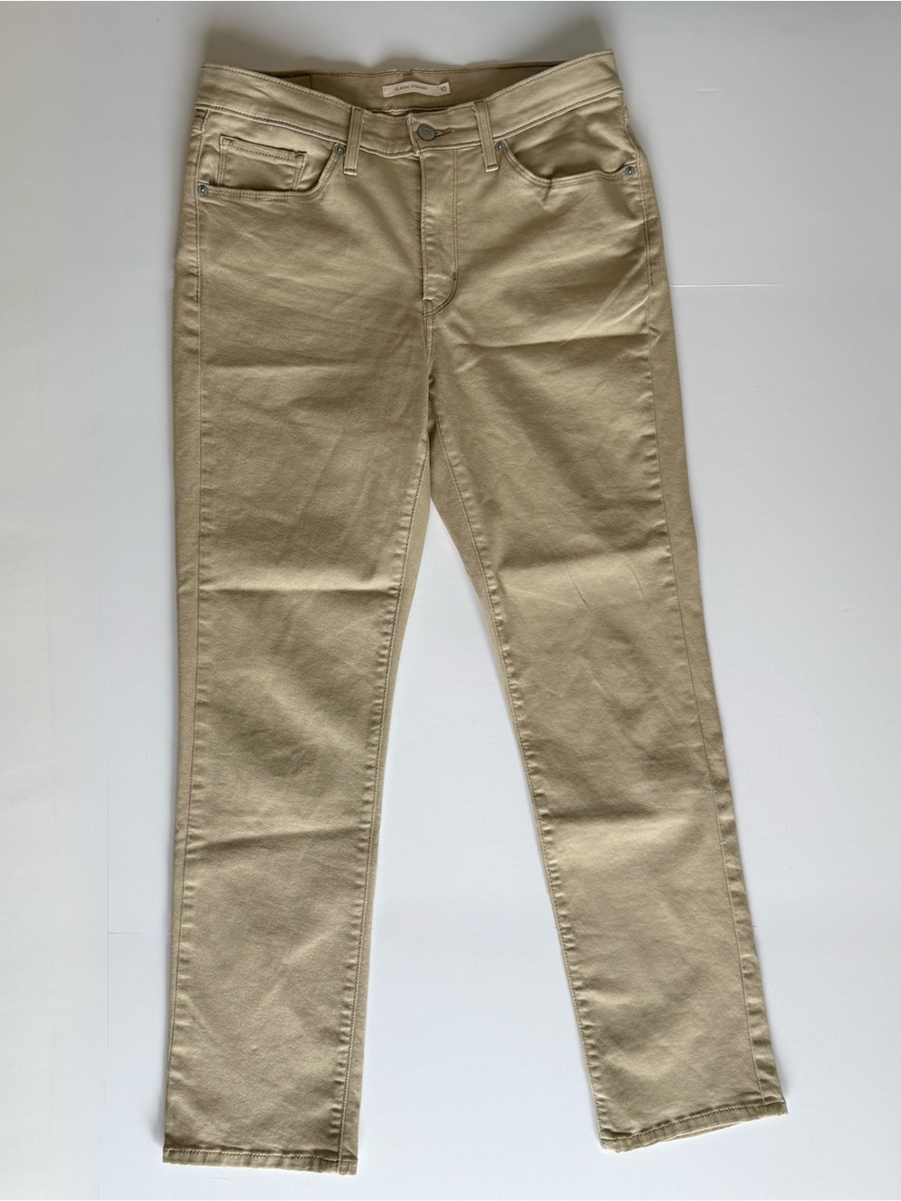 Levi’s Classic Straight Jeans Khaki Beige Size 10